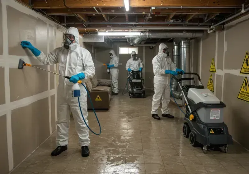 Basement Moisture Removal and Structural Drying process in Boardman, OH